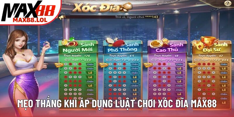 Mẹo thắng khi áp dụng luật chơi xóc đĩa Max88